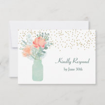 曇りガラス製メイソンジャールウェディングRSVP