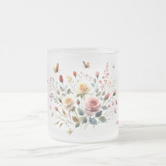 曇りガラスMUG私の最も美しい場所VAR01 フロストグラスマグカップ (中央)