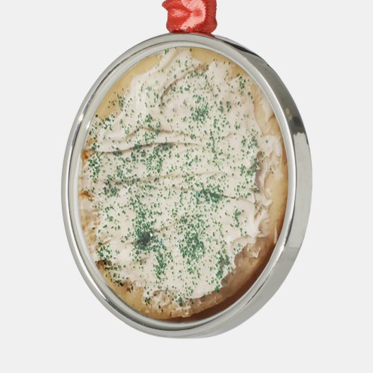 曇りクリスマスシュガークッキーキャンディスプリンクル メタルオーナメント (左)