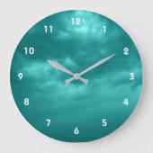 曇りシアンブルースカイ ラージ壁時計 (正面)