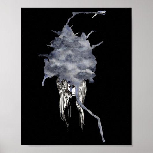 曇りステッカー ポスター (正面)