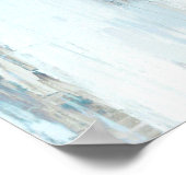 '曇り'ティール(緑がかった色)とベージュ抽象芸術アート ポスター (角)