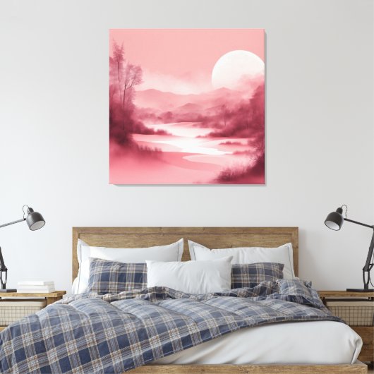 曇りバラ風景AIアート キャンバスプリント (インサイチュ (寝室))