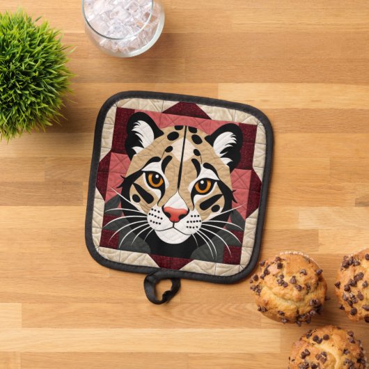 曇りヒョウのキルト 鍋敷き (トップダウン)