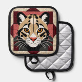 曇りヒョウのキルト 鍋敷き (正面/裏面)