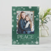 曇りピースグリーン水の色のホリデーフォトカード シーズンカード (スタンド正面)