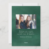 曇りピースグリーン水の色のホリデーフォトカード シーズンカード (裏面)