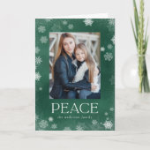 曇りピースグリーン水の色のホリデーフォトカード シーズンカード (正面)