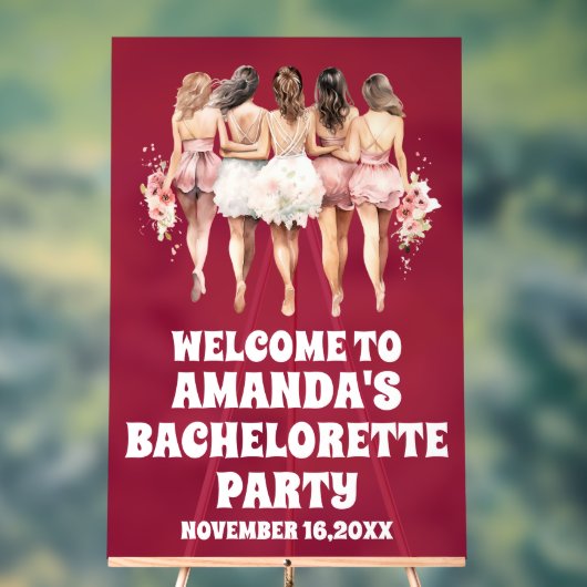 曇りブルゴーニュバチェロレッテウェルカムサイン アクリルサイン (ニュートラル)