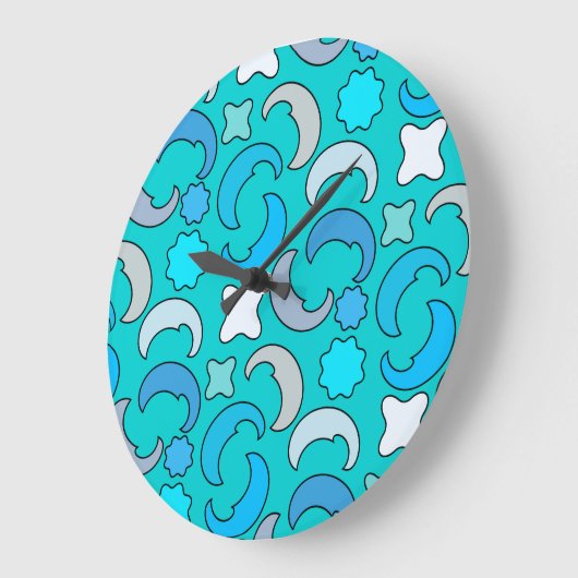 曇りブルームーン ラージ壁時計 (傾斜)