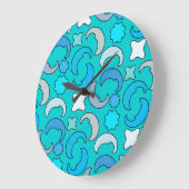 曇りブルームーン ラージ壁時計 (傾斜)