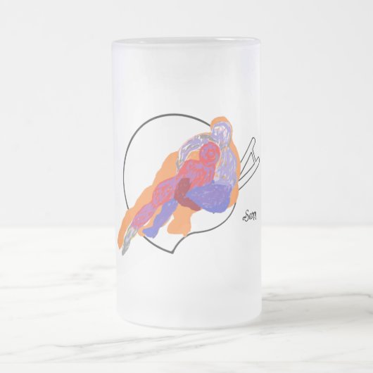曇りマグカップ:勝利 フロストグラスビールジョッキ (中央)