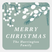 曇りユーカリ造幣局とホワイトクリスマス スクエアシール (正面)