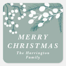 曇りユーカリ造幣局とホワイトクリスマス スクエアシール