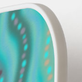 曇り二色ビーチガラス抽象芸術パターン ピックルボールラケット (左詳細)