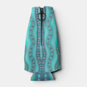 曇り二色ビーチガラス抽象芸術パターン ボトルクーラー (裏面)