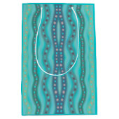 曇り二色ビーチガラス抽象芸術パターン ミディアムペーパーバッグ (正面)