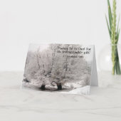 曇り冬の木クリスチャンのクリスマスカード シーズンカード (正面)