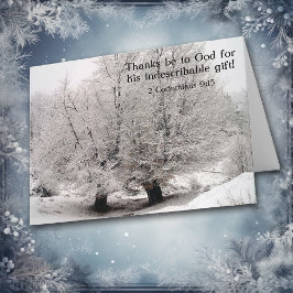 曇り冬の木クリスチャンのクリスマスカード シーズンカード