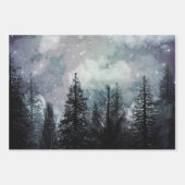 曇り冬の松の森 ラッピングペーパーシート (正面3)