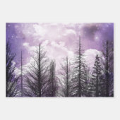 曇り冬の紫松林 ラッピングペーパーシート (正面)