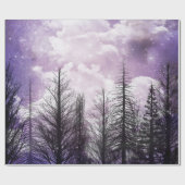 曇り冬の紫松林 ラッピングペーパー (フラット)