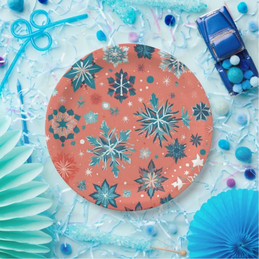 「曇り冬エレガンスクリスマス紙プレート」 ペーパープレート (パーティー)