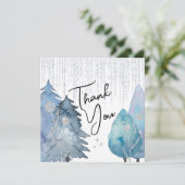 曇り冬 – シルバー – ブライダルサンキューカード サンキューカード (スタンド正面)