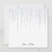 曇り冬 – シルバー – ブライダルサンキューカード サンキューカード (裏面)