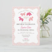 曇り動物のクッキー甘い誕生日パーティー 招待状 (スタンド正面)