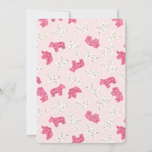 曇り動物のクッキー甘い誕生日パーティー 招待状 (裏面)