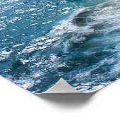 曇り夏の海の岬と崖 ポスター (角)