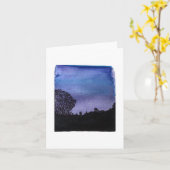 曇り夕べ水彩折り畳みノートカード カード (黄色い花)
