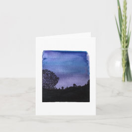 曇り夕べ水彩折り畳みノートカード カード
