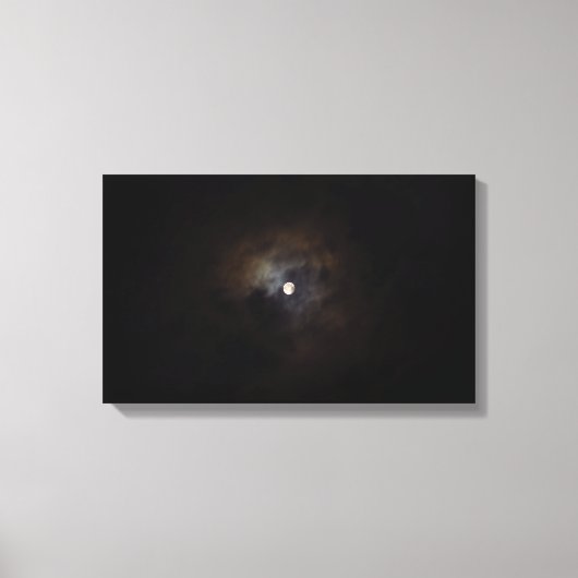 曇り夜の月 キャンバスプリント (正面)