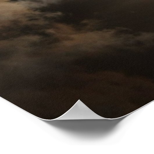 曇り夜の満月 ポスター (角)