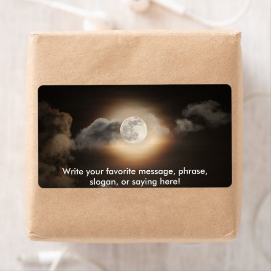 曇り夜の満月 ラベル (インサイチュ)