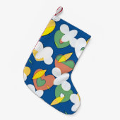 曇り大きなハートかわいい スモールクリスマスストッキング (正面 (吊り時))