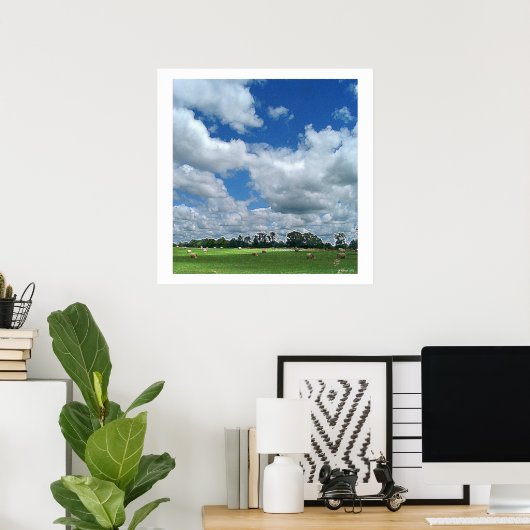 曇り干草場 ポスター (ホームオフィス)