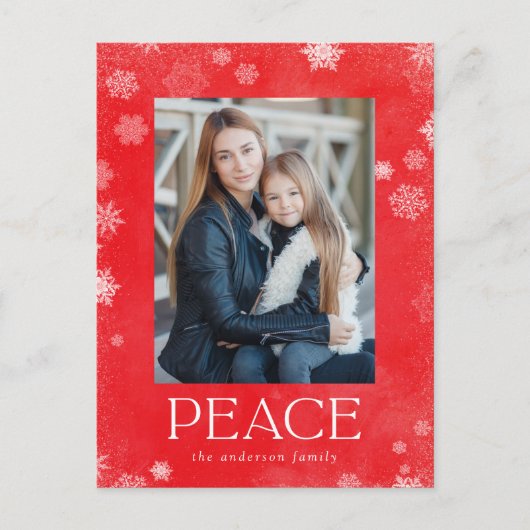 曇り平和の赤い水の色の写真 シーズンポストカード (正面)