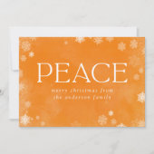 曇り平和オレンジ色の水彩非写真 シーズンカード (正面)