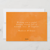 曇り平和オレンジ色の水彩非写真 シーズンカード (裏面)