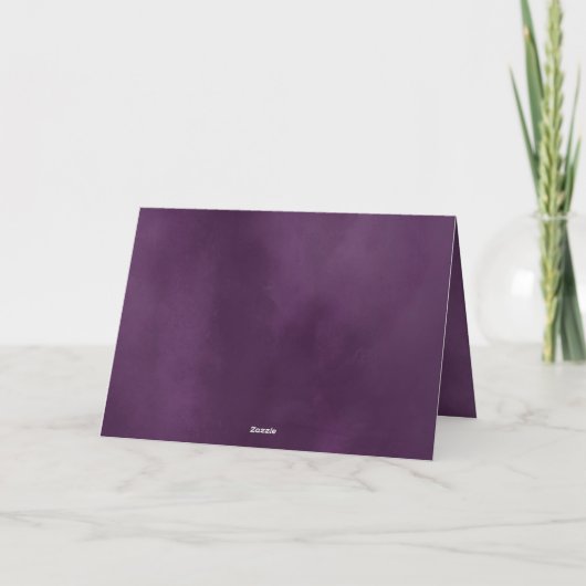 曇り平和紫色の水彩非写真 シーズンカード (裏面)