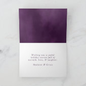 曇り平和紫色の水彩非写真 シーズンカード (内部)