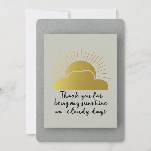 曇り感謝していの日で支える サンキューカード (正面)