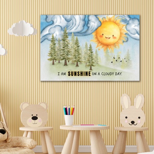 曇り日の壁アートに感動的太陽の光 ポスター