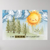 曇り日の壁アートに感動的太陽の光 ポスター (正面)