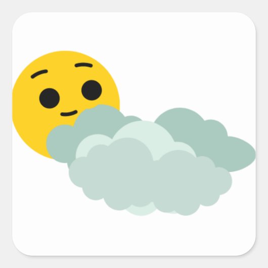 曇り日の天気トラッカーのステッカーシート スクエアシール (正面)