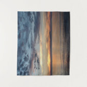 曇り日海サンセットブルー&オレンジタペストリー タペストリー (正面)