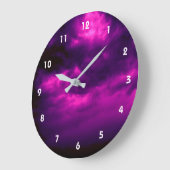 曇り濃い紫の空 ラージ壁時計 (傾斜)